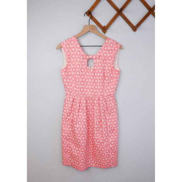 Belle Badgley Mischka Women's Retro Daisy Print Jacquard Fit & Flare Dress, 4 - Picture 10 of 14